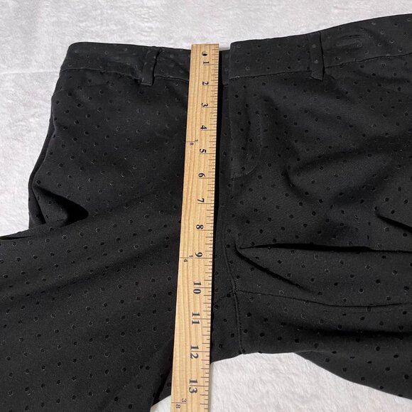 Old Navy Pixie Ankle Pants Textured Black Swiss Dot 8 High Rise Stretch - Picture 6 of 10